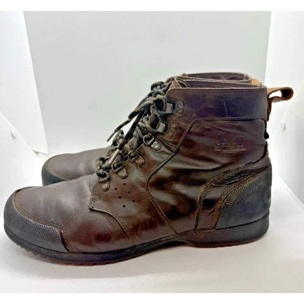 Sorel Ankeny Hiker Mens 13 Brown Leather Outdoors Trail Lace Up Boots NM2100-256